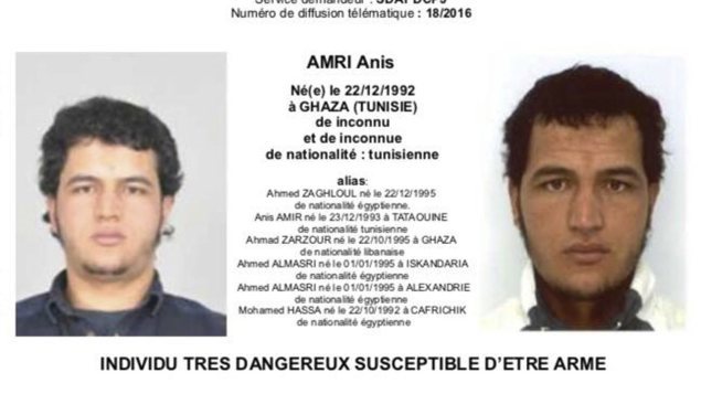 Anis Amri es buscado activamente por toda la policía alemana.