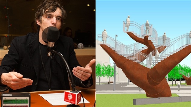 Michel De Broin et un aperçu de son œuvre <i>Dendrites</i> Michel De Broin et un aperçu de son œuvre <i>Dendrites</i>