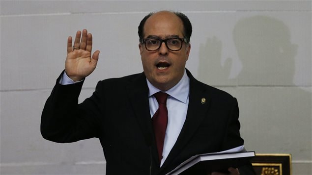 El nuevo presidente del Parlamento de Venezuela, Julio Borges, quien tomó posesión del cargo este jueves 5 de enero del 2017. La oposición controla la Asamblea Nacional. 