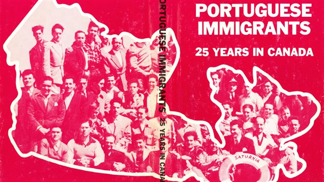 Detalle de la tapa del libro de Domingos Marques y Joao Medeiros sobre la inmigración portuguesa en Canadá