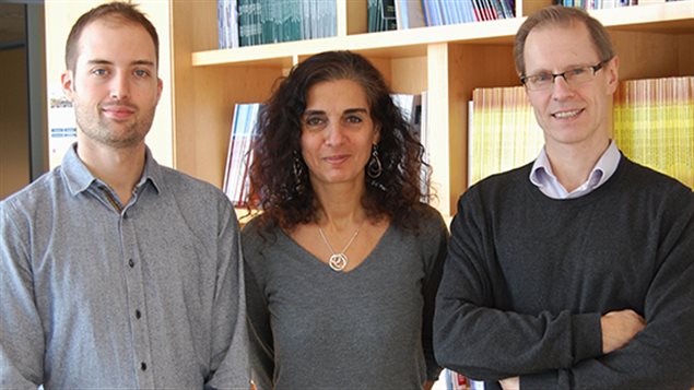 L-R: Simon Papillon-Cavanagh, McGill University PhD candidate, Dre Nada Jabado and Jacek Majewski, PhD