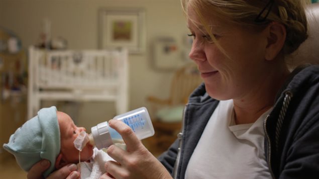 With her second child, Catherine Gunn spent several weeks in hospital while the baby was in intensive care. Her husband and first baby were able to visit at any time, and could spend the night, She says it was important in providing that close and important family connection. in a stressful time