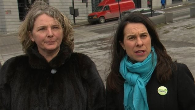 Jeanette Holman-Price, left, has teamed up with Montreal opposition leader Valerie Plante to ask for better safety measures in snow removal operations.