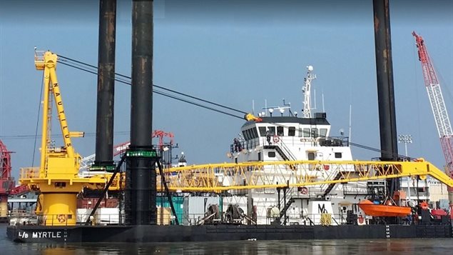 The sea-goind drill rig for the expedition