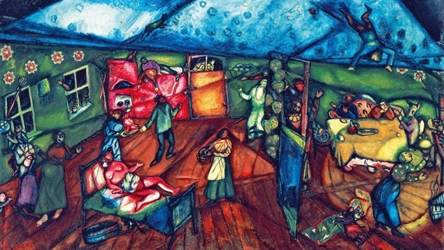 Fragmento de la tela "Nacimiento", de Marc Chagall