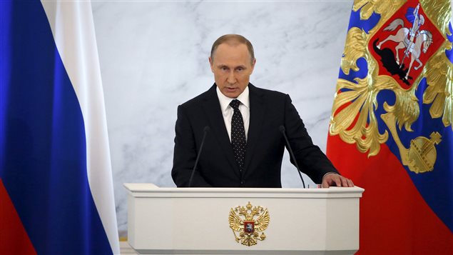 Vladimir Poutine devant le parlement russe