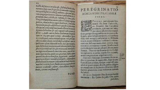 The rare first Latin translation of Benjamin of Tudela’s 12th century travelogue