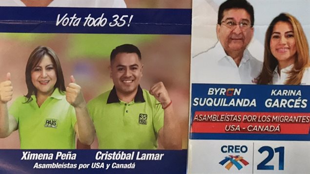Cuatro candidatos que buscan representar a los ecuatorianos en Canadá y Estados Unidos en la próxima Asamblea de Ecuador.