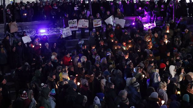 Vigil in Kingston, Ontario