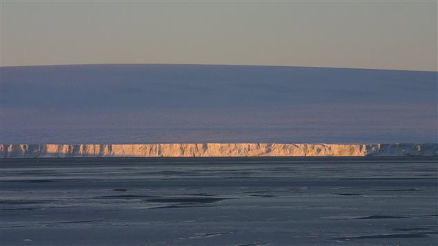 Edge of the Larsen-B Ice Shelf, Antarctic Peninsula, which is experiencing some of the most extreme warming on Earth. 