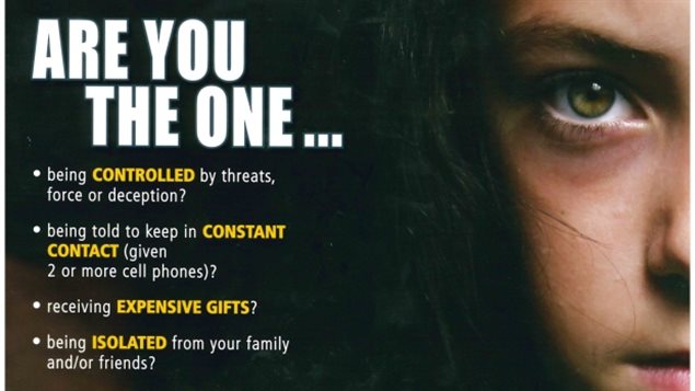 This is part of a poster warning potential victims issued by police in the Peel region of Toronto.