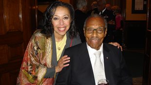 Rosemary Sadlier in 2011 with Lincoln Alexander, Canada’s first black Member of Parliament, and later first black Cabinet Minister. Mr Alexander passed away in 2012.