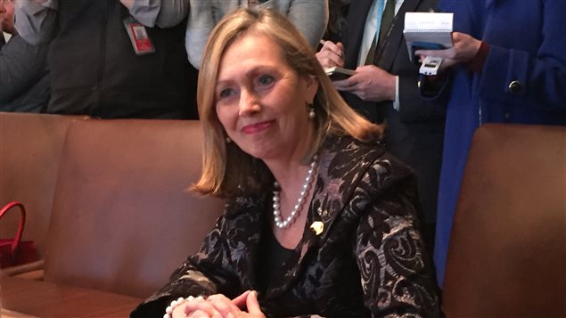 Monique Leroux faisait partie des invitées à la table ronde sur les femmes entrepreneures le 13 février 2017 à Washington. 