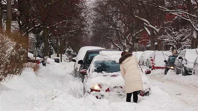 Montrealers had to dig their cars out from 29 cm of snow. And the snow gets packed in hard where the plows pass to clear the street.