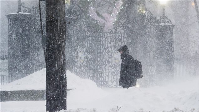 Few people are venturing out into the snow and wind in Halifax.