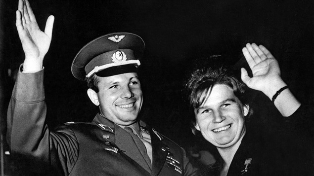 Les cosmonautes russes Youri Gagarine et Valentina Tereckhova, en 1963 Les cosmonautes russes Youri Gagarine et Valentina Tereckhova, en 1963