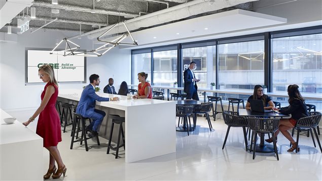 Employees now have to have lunch at CBRE’s café instead of eating at their desk.