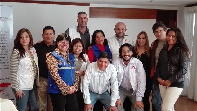 Photo taken from the presentation of the Chagas Guidelines in La Paz,on the 20th of December. Gildersleeve, (centre back row) with members of the DWB team, ministry of Health, head of the Chagas project and medical coordinator