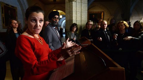 La ministre canadienne des Affaires étrangères, Chrystia Freeland Photo: Sean Kilpatrick La Presse canadienne