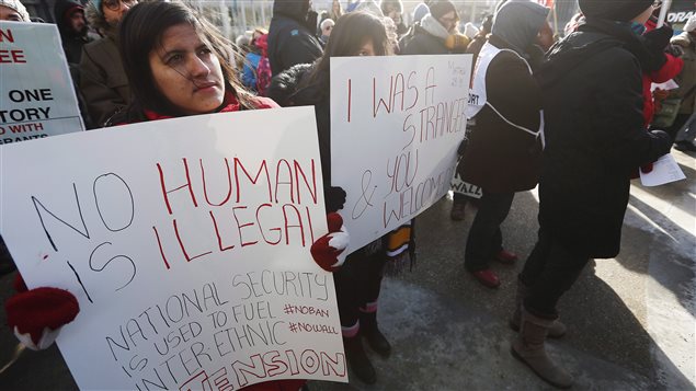 People rallied on Feb. 3, 2017 to urge their mayor to make Winnipeg a sanctuary city.