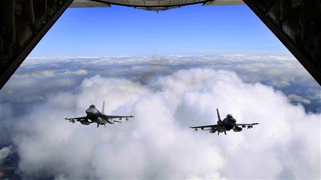 Caza F-16 de la Aviación belga.