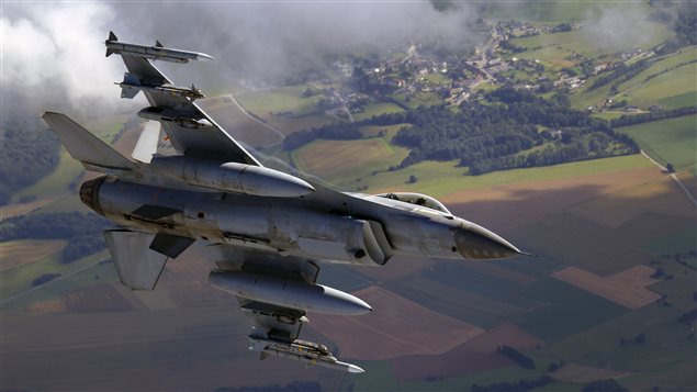 Caza F-16 de la Aviación belga. 