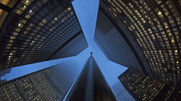 Le quartier des grandes banques dans la ville de Toronto.