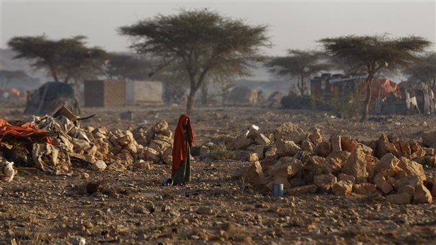 A camp shelters people in Somalia displaced by drought that has been called a national disaster. The UN estimates five million people in this country need aid because of famine.