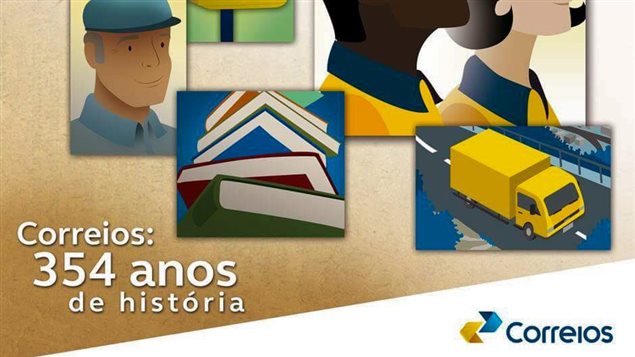 Detalle de una publicidad del servicio de correos de Brasil.