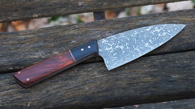 The Western Santoku is made from a saw blade.