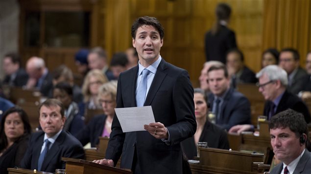 Prime Minister Justin Trudeau responds to a question on the situation in Syria during question period in the House of Commons on Parliament Hill in Ottawa on Friday, April 7, 2017.