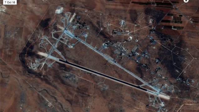 La base aérea de Shayrat, en Siria a fines de 2016.