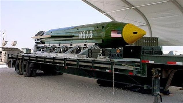 La bomba GBU-43, de unas 10 toneladas, lanzada por Estados Unidos en Afganistán.