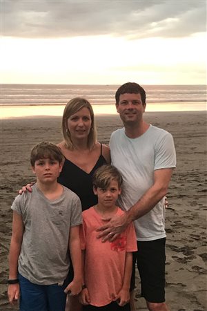 Shanna and Brett Doyle are seen with their sons, Cole, 10, and Simon, 8, in this undated family handout photo. The public outcry over the contentious airline practice of overbooking flights has found a new target in Atlantic Canada, where Cole was bumped from an Air Canada flight that was supposed to take his family to a sunny destination during the March break. The airline apologized to the family Monday after the boy could not be assigned a seat. 