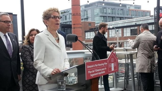 Ontario Premier Kathleen Wynne said the new measures are aimed at curbing increases in rents and housing prices that are rising 'faster than people's paycheques.' 