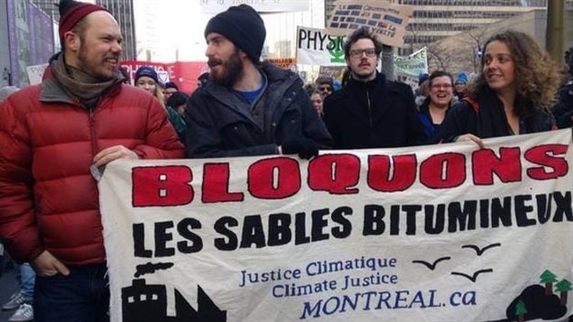 Manifestación del organismo de base Justicia Climática Montreal