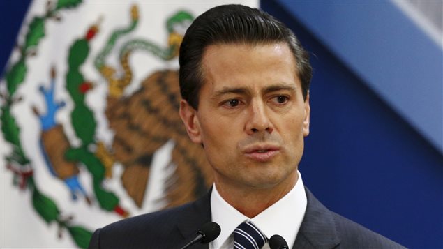 El presidente mexicano Enrique Peña Nieto en Ciudad de México el 17 de julio 2015.
