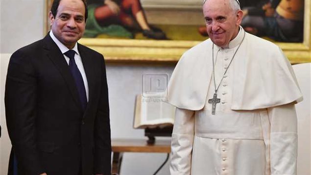 البابا فرنسيس مع الرئيس السيسي