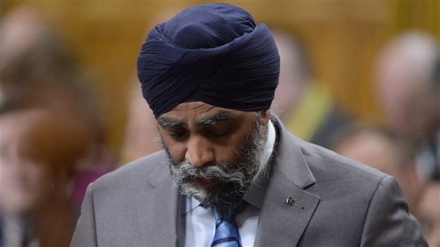 El ministro de Defensa de Canadá, Harjit Sajjan, durante el período de preguntas este lunes en el Parlamento canadiense.