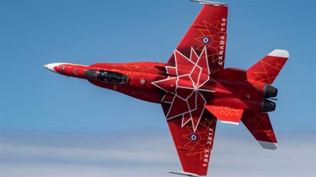 The only jet aircraft taking part is this Canadian Armed Forces CF-18 fighter painted in Canada 150 colours. It will be at five of the northern shows. 