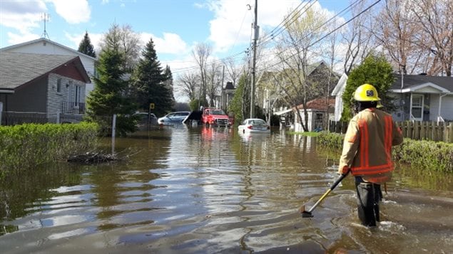 The rising waters following Monday’s heavy rains submerged parts of western Montreal borough of Pierrefonds-Roxboro.