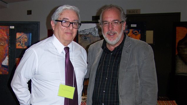 Raúl Molina Mejía y Rhéal Fortin, diputado del Bloc québécois para el distrito de Rivière-du-Nord.