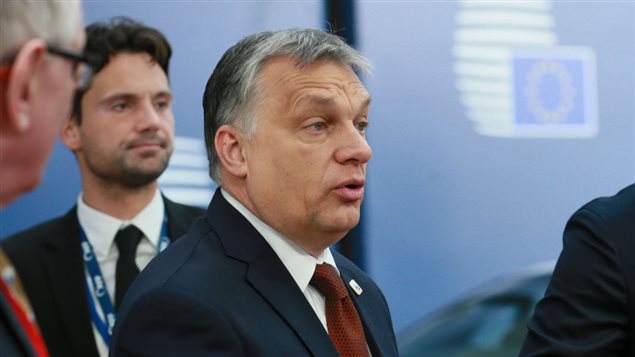 Hungarian Prime Minister Viktor Orban arrives at a special EU leaders’ meeting of the European Council to adopt the guidelines for the Brexit talks, in Brussels on April 29, 2017.