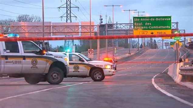 The Galipeault Bridge, one of the major arteries leading onto the island of Montreal i will remain closed for an unspecified length of time. 