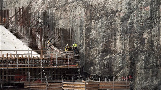 Sitio de la obra de construcción de la represa de Muskrat Falls en Labrador, el 4 de julio de 2015.