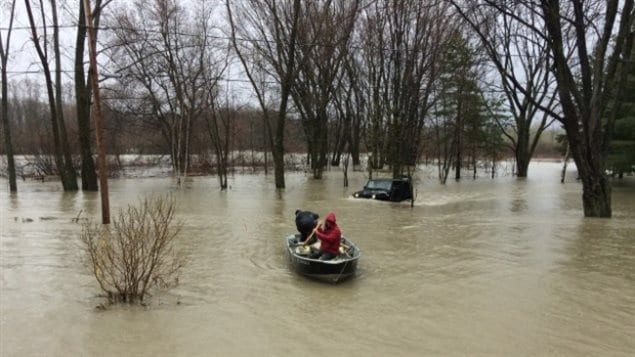 A state of emergency was declared in Yamachiche on the north shore of Lac Saint-Pierre on the St Lawrence River about half way between Montreal and Quebec City