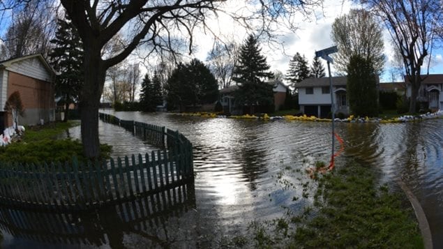 Floodwaters remain high in Montreal’s Pierrefonds borough, but city officials say they are starting to recede.