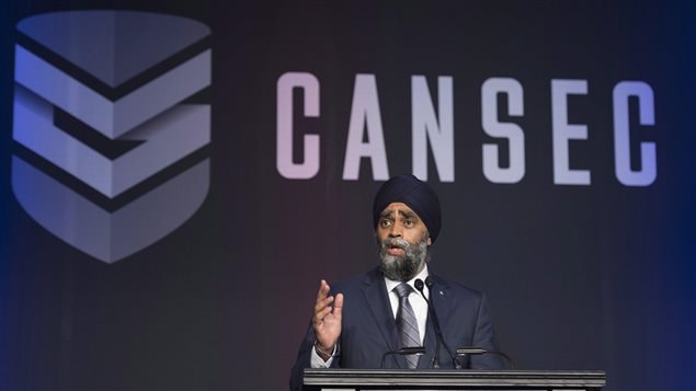 Minister of National Defence Minister Harjit Sajjan speaks at the Canadian Association of Defence and Security conference in Ottawa, Wednesday May 31, 2017. 