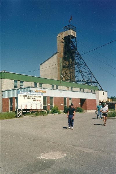 The headframe of the Rio Algo Quirke-2 mine where the late Jim Hobbs and many others were required to inhale MacIntrye Powder before heading underground. Many gold and uranium mines around the world used the powder.