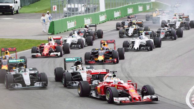 The start of the Canadian Grand Prix in 2016